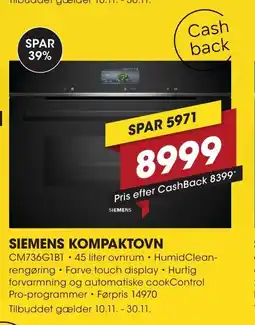 Punkt1 Siemens kompaktovn tilbud
