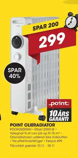 Punkt1 Point olieradiator tilbud