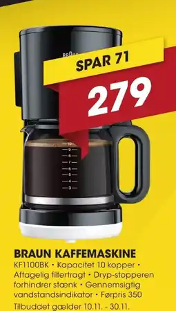 Punkt1 Braun kaffemaskine tilbud