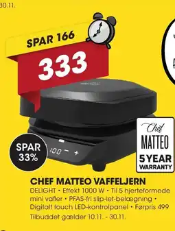 Punkt1 Chef matteo vaffeljern tilbud