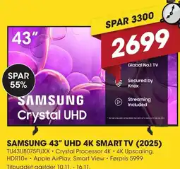 Punkt1 Samsung 43" uhd 4k smart tv (2025) tilbud