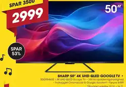 Punkt1 Sharp 50" 4k uhd qled google tv tilbud