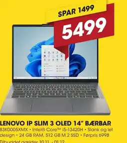 Punkt1 Lenovo ip slim 3 oled 14" bærbar tilbud