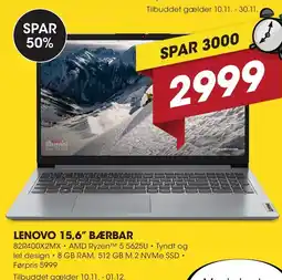 Punkt1 Lenovo 15,6" bærbar tilbud