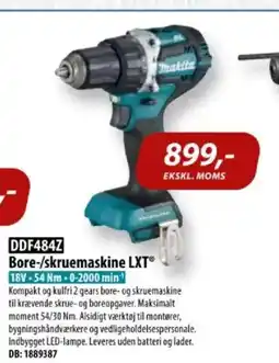 Davidsen DDF484Z Bore-/skruemaskine LXT® 18V-54 Nm-0-2000 min¹ tilbud