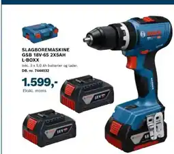 Davidsen Slagboremaskine gsb 18v-65 2x5ah l-boxx tilbud