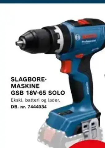 Davidsen Slagbore- maskine gsb 18v-65 solo tilbud