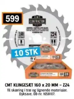 Davidsen Cmt klingesæt 160 x 20 mm - z24 tilbud