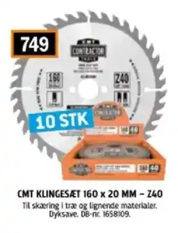 Davidsen Cmt klingesæt 160 x 20 mm-z40 tilbud
