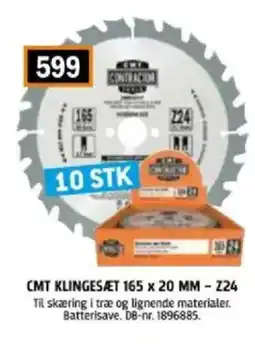 Davidsen Cmt klingesæt 165 x 20 mm - z24 tilbud