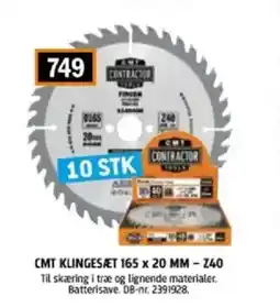 Davidsen Cmt klingesæt 165 x 20 mm - z40 tilbud
