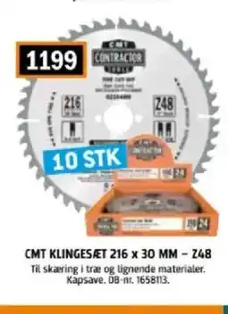 Davidsen Cmt klingesæt 216 x 30 mm - z48 tilbud
