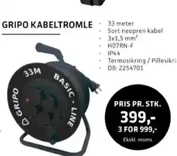 Davidsen Gripo kabeltromle tilbud
