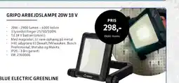 Davidsen Gripo arbejdslampe 20w 18 v tilbud