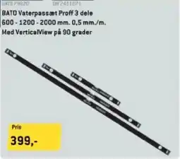 Davidsen BATO Vaterpassæt Proff 3 dele 600-1200-2000 mm. 0,5 mm./m. Med VerticalView på 90 grader tilbud