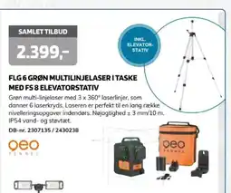 Davidsen Flg 6 grøn multilinjelaser i taske med fs 8 elevatorstativ tilbud
