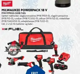 Davidsen Milwaukee powerpack 18 v m18 fpp6g3-502b fuel tilbud