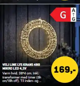 XL-BYG Veli line lys krans 480 mikro led 4,5v tilbud