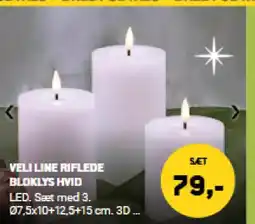 XL-BYG Veli line riflede bloklys hvid tilbud