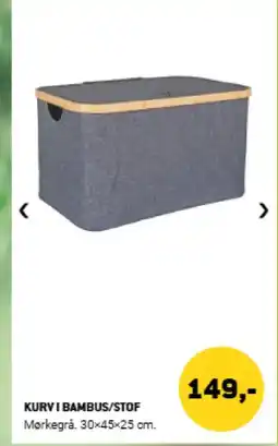 XL-BYG Kurv i bambus/stof tilbud