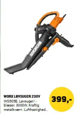 XL-BYG Worx løvsuger 230v tilbud