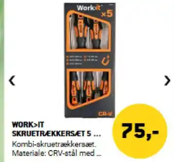 XL-BYG Work>it skruetrækkersæt 5 ... tilbud