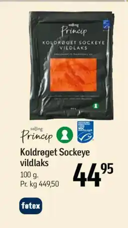 Føtex Solling princip koldrøget sockeye vildlaks tilbud