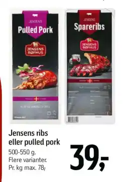Føtex Jensens ribs eller pulled pork tilbud