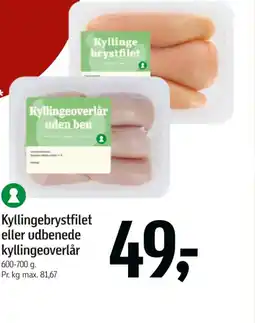 Føtex Kyllingebrystfilet eller udbenede kyllingeoverlår tilbud