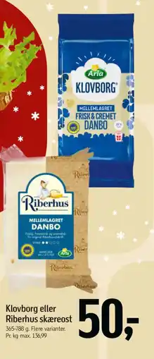 Føtex Klovborg eller Riberhus skæreost tilbud