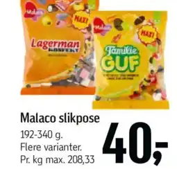 Føtex Malaco slikpose tilbud