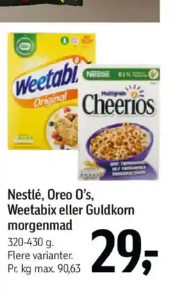 Føtex Nestlé, Oreo O's, Weetabix eller Guldkorn morgenmad tilbud