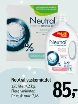 Føtex Neutral vaskemiddel tilbud