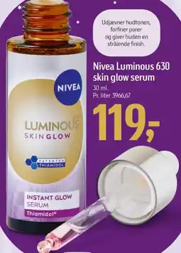 Føtex Nivea Luminous 630 skin glow serum tilbud