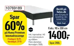 Føtex Huma Premium boxmadrassenge tilbud
