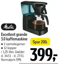 Føtex Excellent grande 3.0 kaffemaskine tilbud