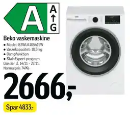 Føtex Beko vaskemaskine tilbud