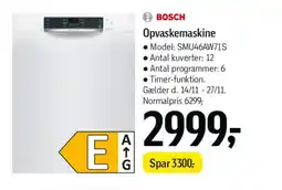 Føtex BOSCH Opvaskemaskine tilbud
