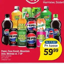 Fakta Tyskland Pepsi, Faxe Kondi, Mountain Dew, Mirinda el. 7 UP tilbud