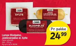 Fakta Tyskland Lampe Blodpølse, Juleleverpølse el. Sylte tilbud