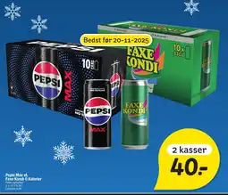 Fakta Tyskland Pepsi Max el. Faxe Kondi O Kalorier tilbud