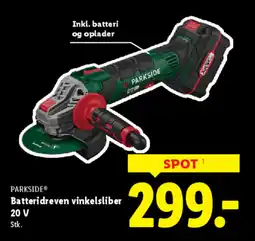 Lidl PARKSIDE Batteridreven vinkelsliber 20 V tilbud