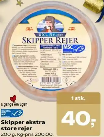 Dagli'Brugsen Skipper Ekstra Store Rejer 200g tilbud