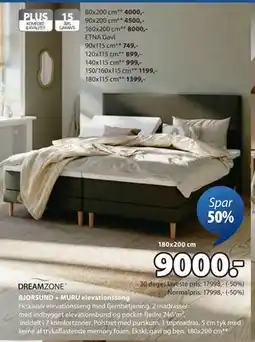 JYSK BJORSUND + MURU elevationsseng, DKK 9000 tilbud