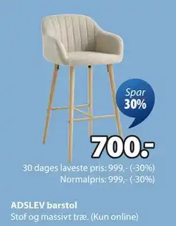 JYSK ADSLEV barstol, DKK 700 tilbud