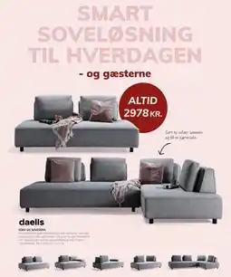 Daells Bolighus SOFA OG SOVESOFA, DKK 2978 tilbud