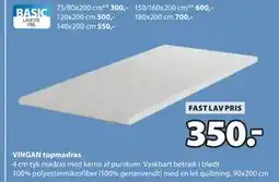 JYSK VINGAN topmadras, DKK 350 tilbud