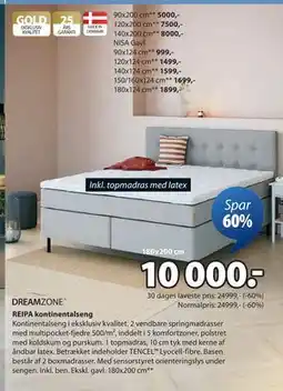 JYSK REIPA kontinentalseng, DKK 10000 tilbud