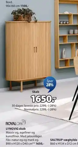 JYSK LYNGVIG skab, DKK 1650 tilbud