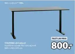 JYSK STAUNING skrivebord, DKK 800 tilbud